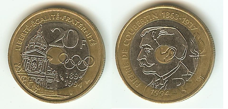 20 Francs Coubertin 1994 SUP